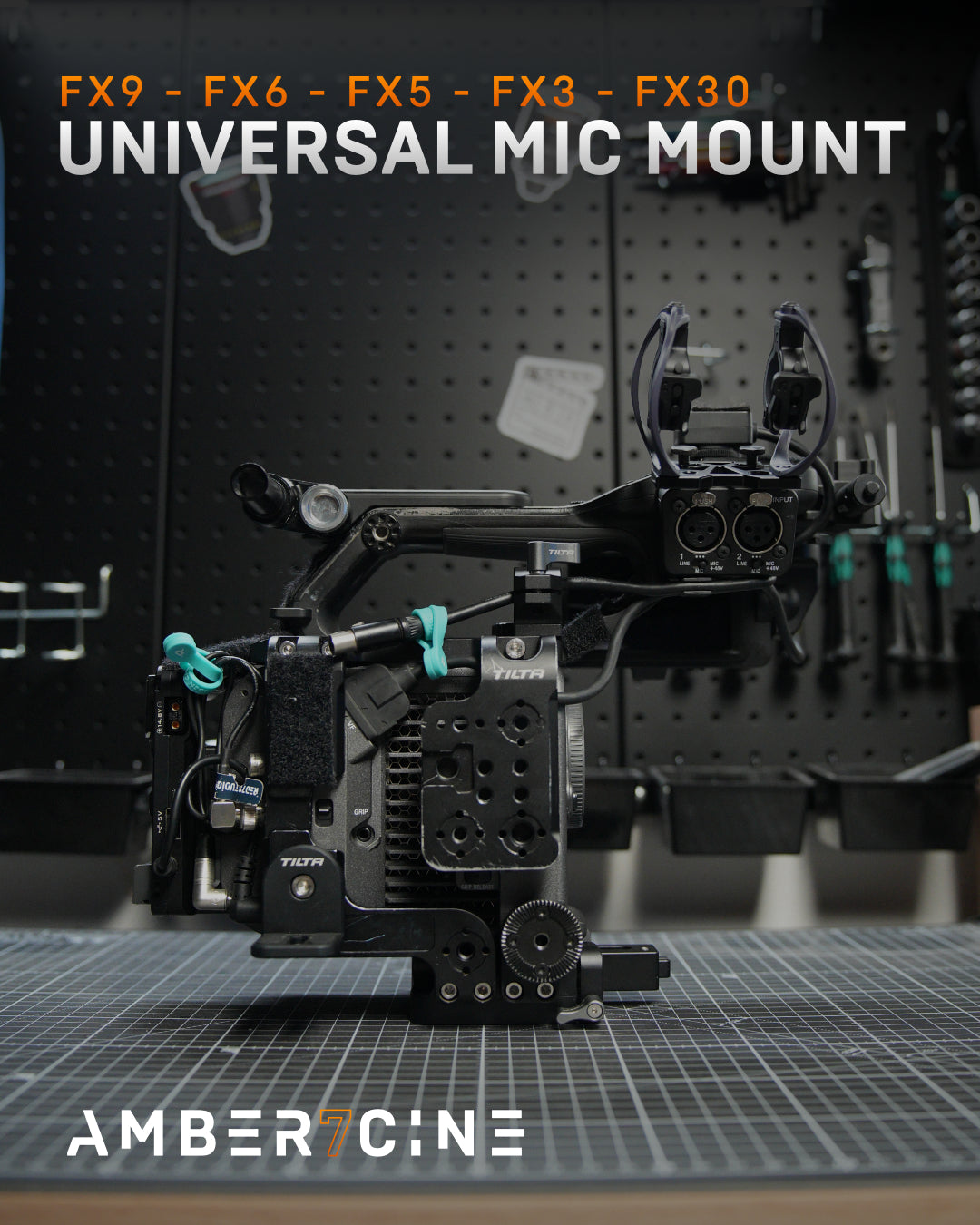 Sony FX6 with a microphone mount replacement accessorie.